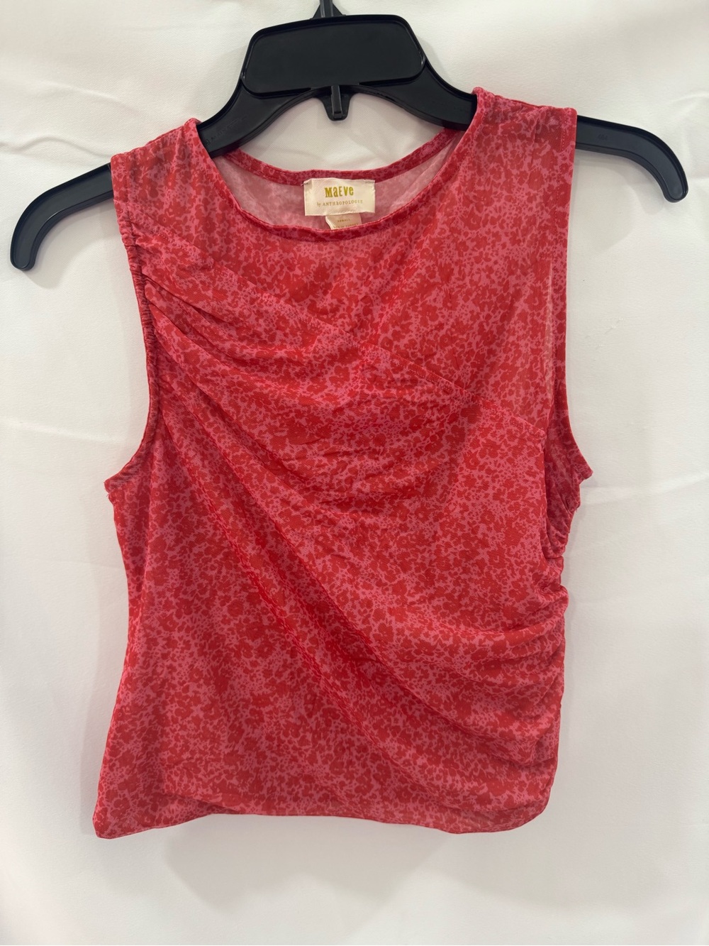 Anthropologie Maeve Red Floral Drape Tank